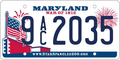 MD license plate 9AC2035