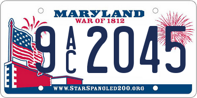 MD license plate 9AC2045