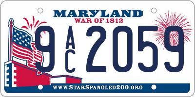 MD license plate 9AC2059