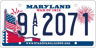 MD license plate 9AC2071