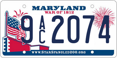 MD license plate 9AC2074