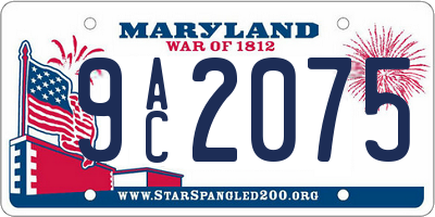 MD license plate 9AC2075