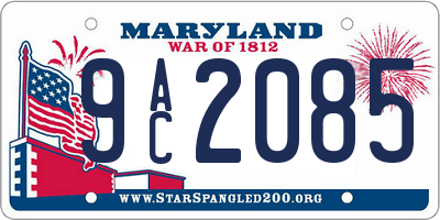 MD license plate 9AC2085