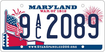 MD license plate 9AC2089