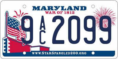MD license plate 9AC2099