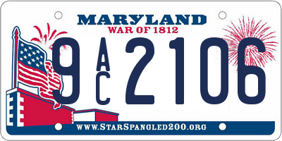 MD license plate 9AC2106