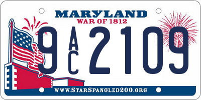 MD license plate 9AC2109