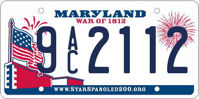 MD license plate 9AC2112
