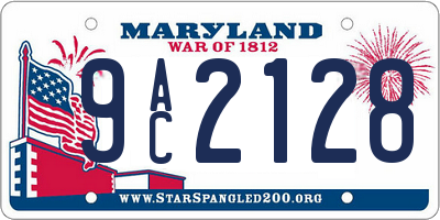 MD license plate 9AC2128