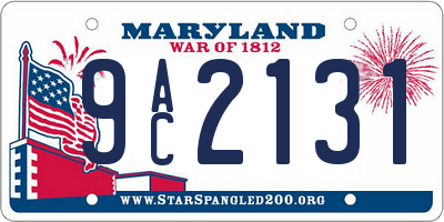 MD license plate 9AC2131