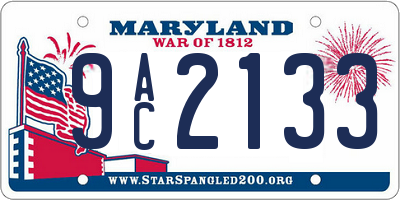 MD license plate 9AC2133
