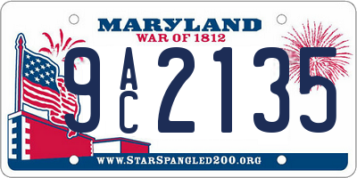 MD license plate 9AC2135