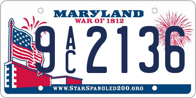MD license plate 9AC2136