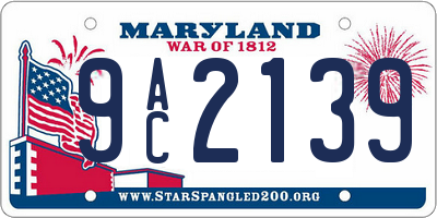 MD license plate 9AC2139