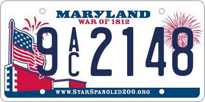 MD license plate 9AC2148