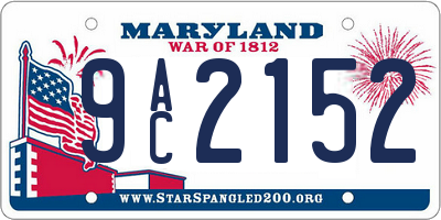 MD license plate 9AC2152
