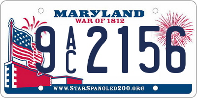 MD license plate 9AC2156