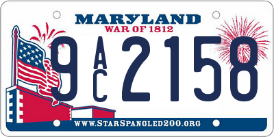 MD license plate 9AC2158