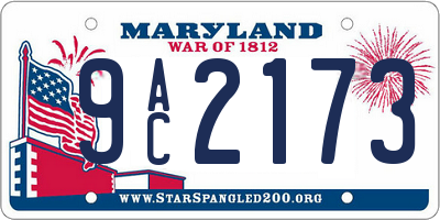 MD license plate 9AC2173