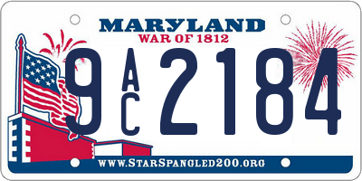 MD license plate 9AC2184