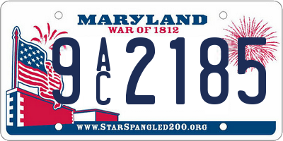 MD license plate 9AC2185