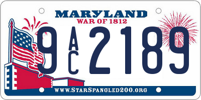 MD license plate 9AC2189