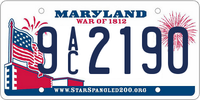 MD license plate 9AC2190