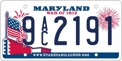 MD license plate 9AC2191