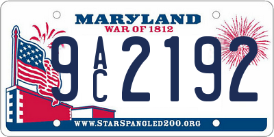 MD license plate 9AC2192