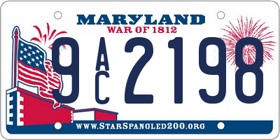 MD license plate 9AC2198