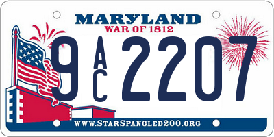 MD license plate 9AC2207