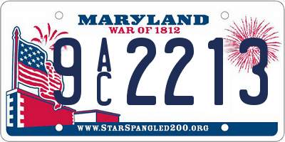 MD license plate 9AC2213
