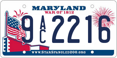 MD license plate 9AC2216