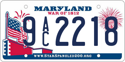 MD license plate 9AC2218