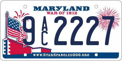 MD license plate 9AC2227