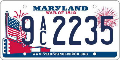 MD license plate 9AC2235