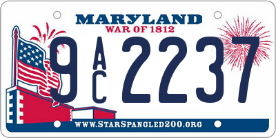 MD license plate 9AC2237