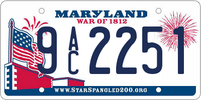 MD license plate 9AC2251