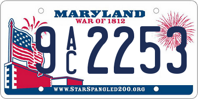 MD license plate 9AC2253