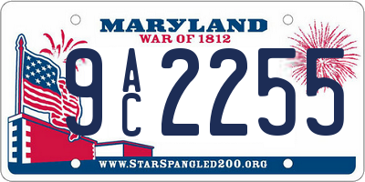 MD license plate 9AC2255