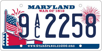 MD license plate 9AC2258