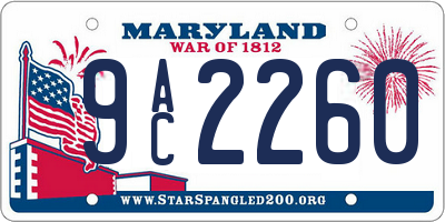 MD license plate 9AC2260