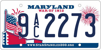 MD license plate 9AC2273