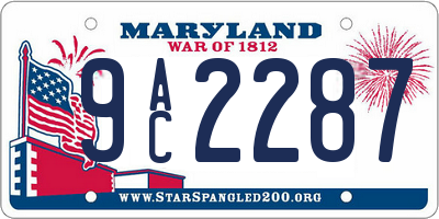 MD license plate 9AC2287