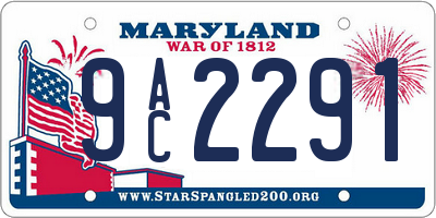 MD license plate 9AC2291