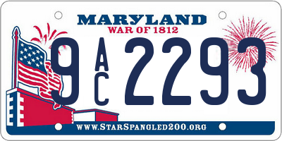 MD license plate 9AC2293