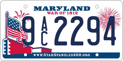 MD license plate 9AC2294