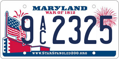 MD license plate 9AC2325