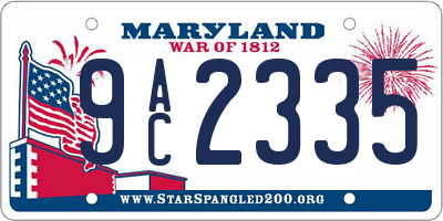 MD license plate 9AC2335