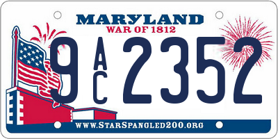 MD license plate 9AC2352